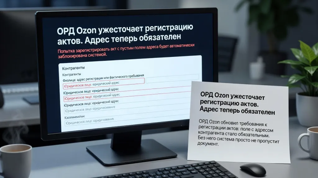 ОРД Ozon ужесточает регистрацию актов. Адрес теперь обязателен